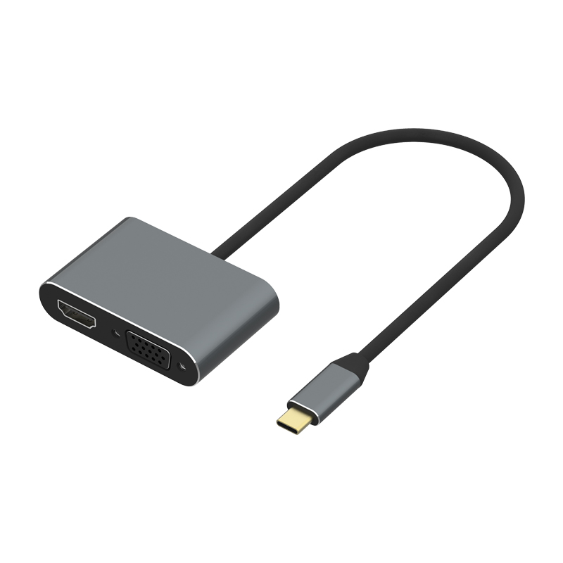 TYPE C to HDMI+VGA+USB3.0+PD