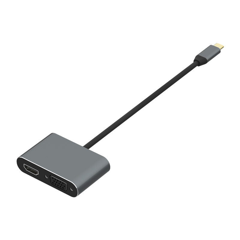 TYPE C to HDMI+VGA+USB3.0+PD